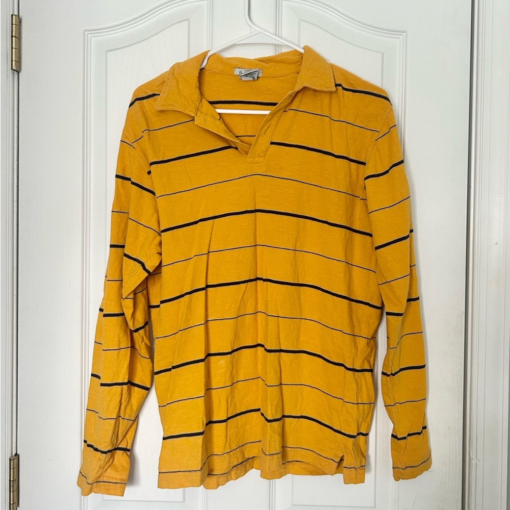 Old Navy Men's Mustard Striped Shirt